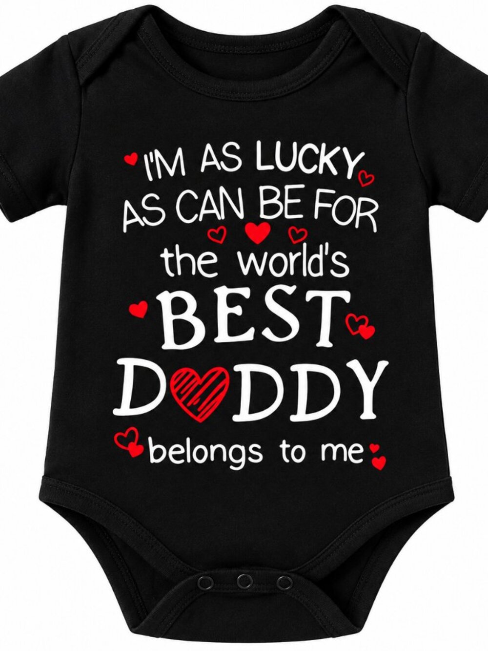 Baby Bodysuit I'm the Luckiest Person in the World Short Sleeve
